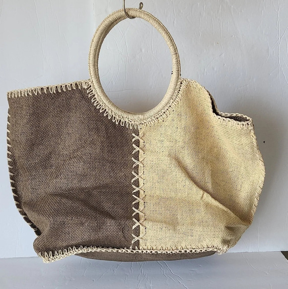 Bijoux Terner shopper canvas boho tote beige/brown - Picture 3 of 9